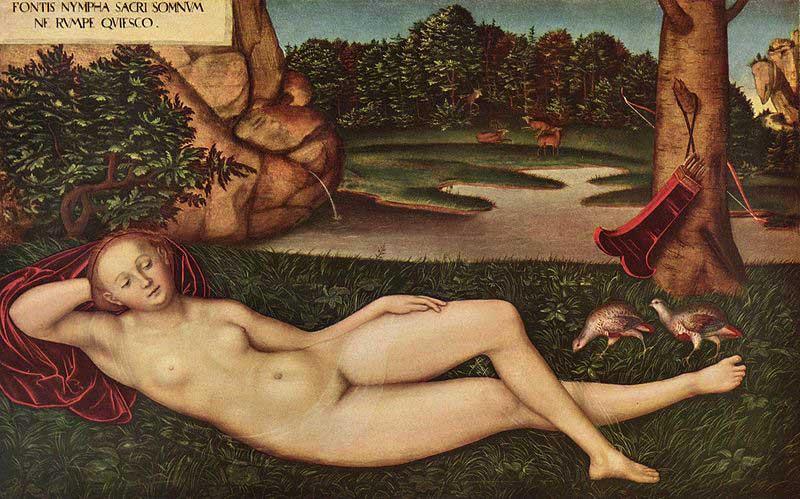 Lucas Cranach Ruhende Quellnymphe oil painting picture